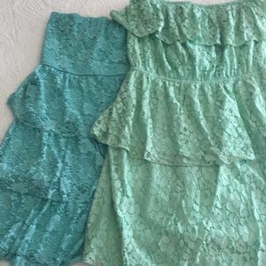 Lace strapless dress rue 21 lot of 2
